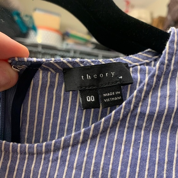 Theory Seersucker Blue Dress - Picture 2 of 4